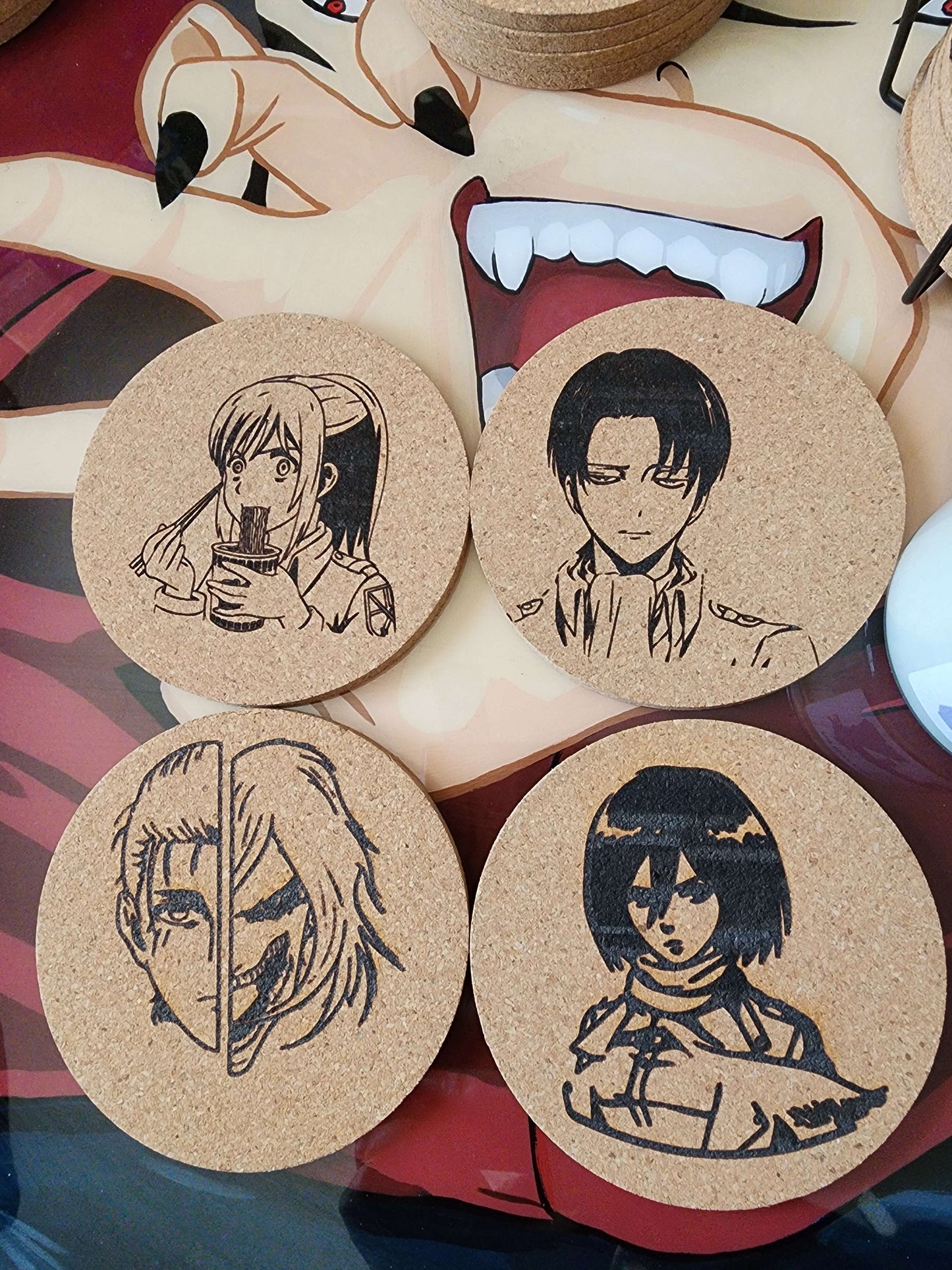 Anime Circle Coasters (Cork)